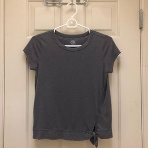 Athleta Girl Grey Tie Shirt Size L/ XXS
